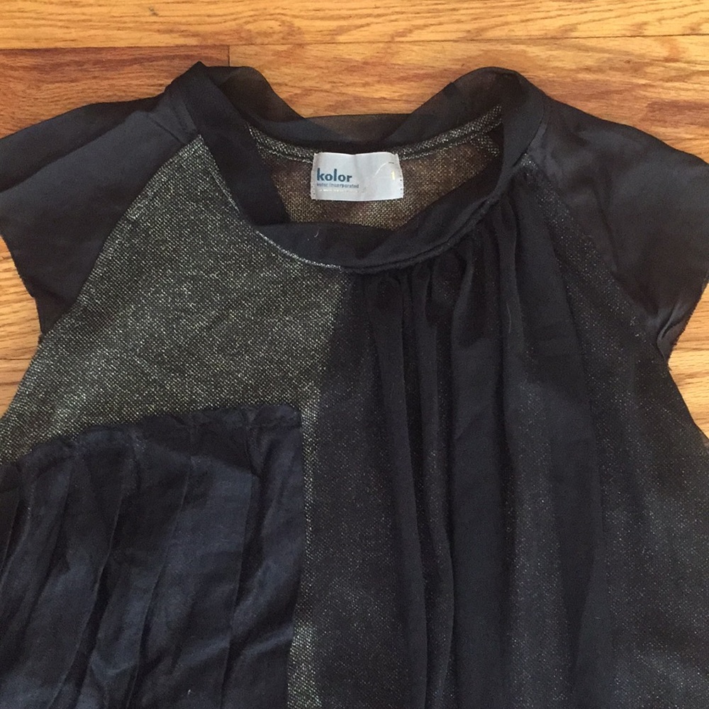 Asymmetrical Metallic Blouse
